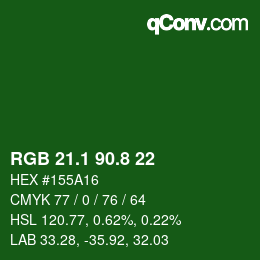 カラーコード: RGB 21.1 90.8 22 | qconv.com