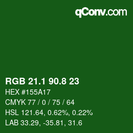 カラーコード: RGB 21.1 90.8 23 | qconv.com