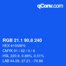 カラーコード: RGB 21.1 90.8 240 | qconv.com
