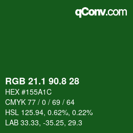 カラーコード: RGB 21.1 90.8 28 | qconv.com