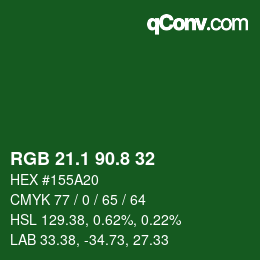カラーコード: RGB 21.1 90.8 32 | qconv.com