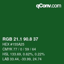 カラーコード: RGB 21.1 90.8 37 | qconv.com