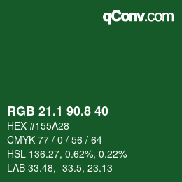 カラーコード: RGB 21.1 90.8 40 | qconv.com