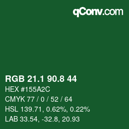 Color code: RGB 21.1 90.8 44 | qconv.com