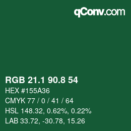 Color code: RGB 21.1 90.8 54 | qconv.com