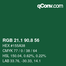 カラーコード: RGB 21.1 90.8 56 | qconv.com