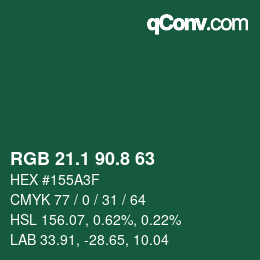 Color code: RGB 21.1 90.8 63 | qconv.com