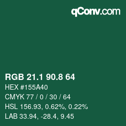 Color code: RGB 21.1 90.8 64 | qconv.com