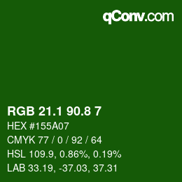 カラーコード: RGB 21.1 90.8 7 | qconv.com