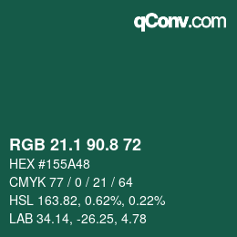 カラーコード: RGB 21.1 90.8 72 | qconv.com