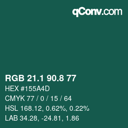 カラーコード: RGB 21.1 90.8 77 | qconv.com