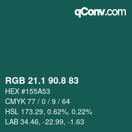 Color code: RGB 21.1 90.8 83 | qconv.com