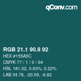 Farbcode: RGB 21.1 90.8 92 | qconv.com