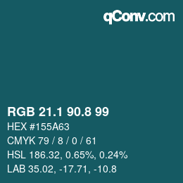 Color code: RGB 21.1 90.8 99 | qconv.com