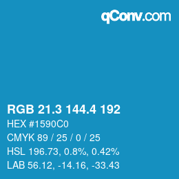 カラーコード: RGB 21.3 144.4 192 | qconv.com