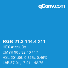 カラーコード: RGB 21.3 144.4 211 | qconv.com