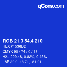 カラーコード: RGB 21.3 54.4 210 | qconv.com