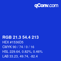 カラーコード: RGB 21.3 54.4 213 | qconv.com