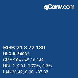 カラーコード: RGB 21.3 72 130 | qconv.com