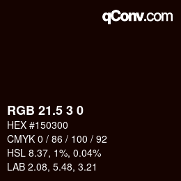 カラーコード: RGB 21.5 3 0 | qconv.com