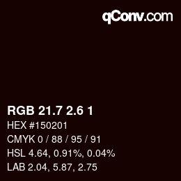 カラーコード: RGB 21.7 2.6 1 | qconv.com