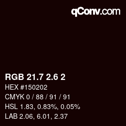 カラーコード: RGB 21.7 2.6 2 | qconv.com