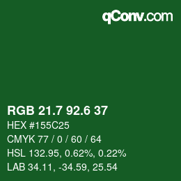 カラーコード: RGB 21.7 92.6 37 | qconv.com