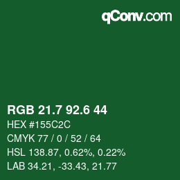 カラーコード: RGB 21.7 92.6 44 | qconv.com