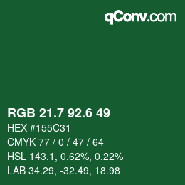 カラーコード: RGB 21.7 92.6 49 | qconv.com