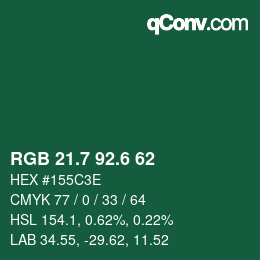 カラーコード: RGB 21.7 92.6 62 | qconv.com
