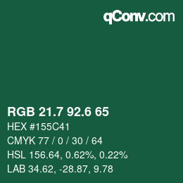 カラーコード: RGB 21.7 92.6 65 | qconv.com