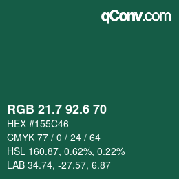カラーコード: RGB 21.7 92.6 70 | qconv.com