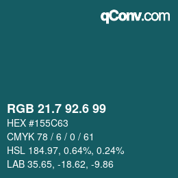 カラーコード: RGB 21.7 92.6 99 | qconv.com