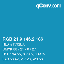 Código de color: RGB 21.9 146.2 186 | qconv.com