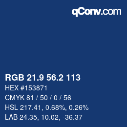 Color code: RGB 21.9 56.2 113 | qconv.com
