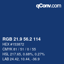 Color code: RGB 21.9 56.2 114 | qconv.com