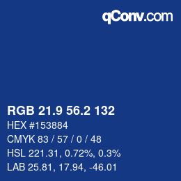 Color code: RGB 21.9 56.2 132 | qconv.com
