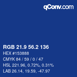 Color code: RGB 21.9 56.2 136 | qconv.com