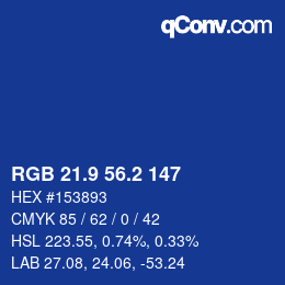 Farbcode: RGB 21.9 56.2 147 | qconv.com
