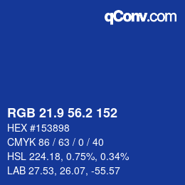 Color code: RGB 21.9 56.2 152 | qconv.com