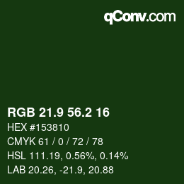 Color code: RGB 21.9 56.2 16 | qconv.com