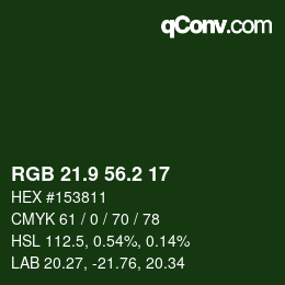 カラーコード: RGB 21.9 56.2 17 | qconv.com