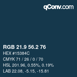 Color code: RGB 21.9 56.2 76 | qconv.com