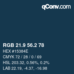 Color code: RGB 21.9 56.2 78 | qconv.com