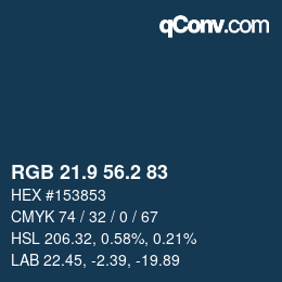 Color code: RGB 21.9 56.2 83 | qconv.com
