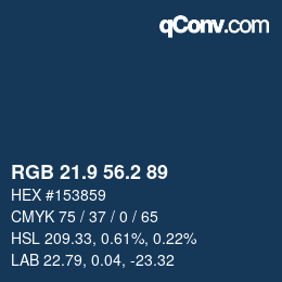 Color code: RGB 21.9 56.2 89 | qconv.com