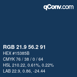 Color code: RGB 21.9 56.2 91 | qconv.com