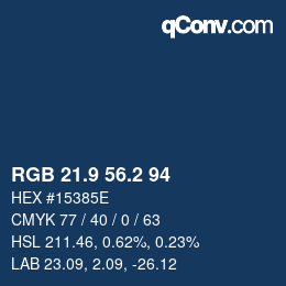 Color code: RGB 21.9 56.2 94 | qconv.com