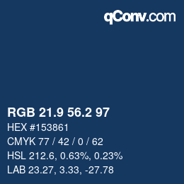 Color code: RGB 21.9 56.2 97 | qconv.com