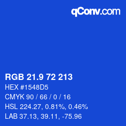 カラーコード: RGB 21.9 72 213 | qconv.com
